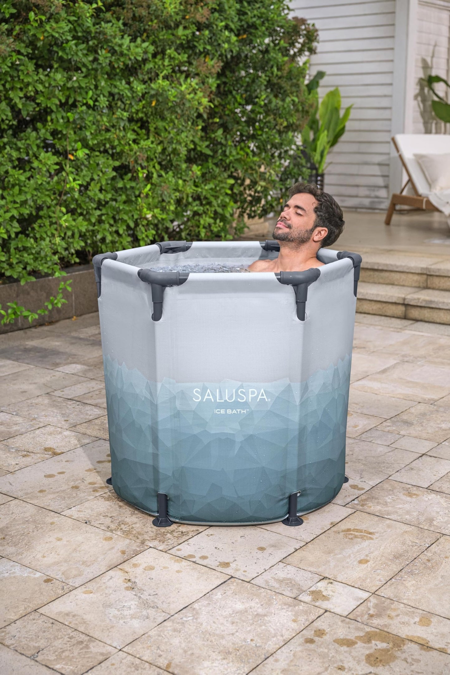 Bestway SaluSpa Glacial Dip Cold Plunge Recovery Ice Bath Pod 1-Person (35.5" x 31.5") | Round Cold Plunge Tub