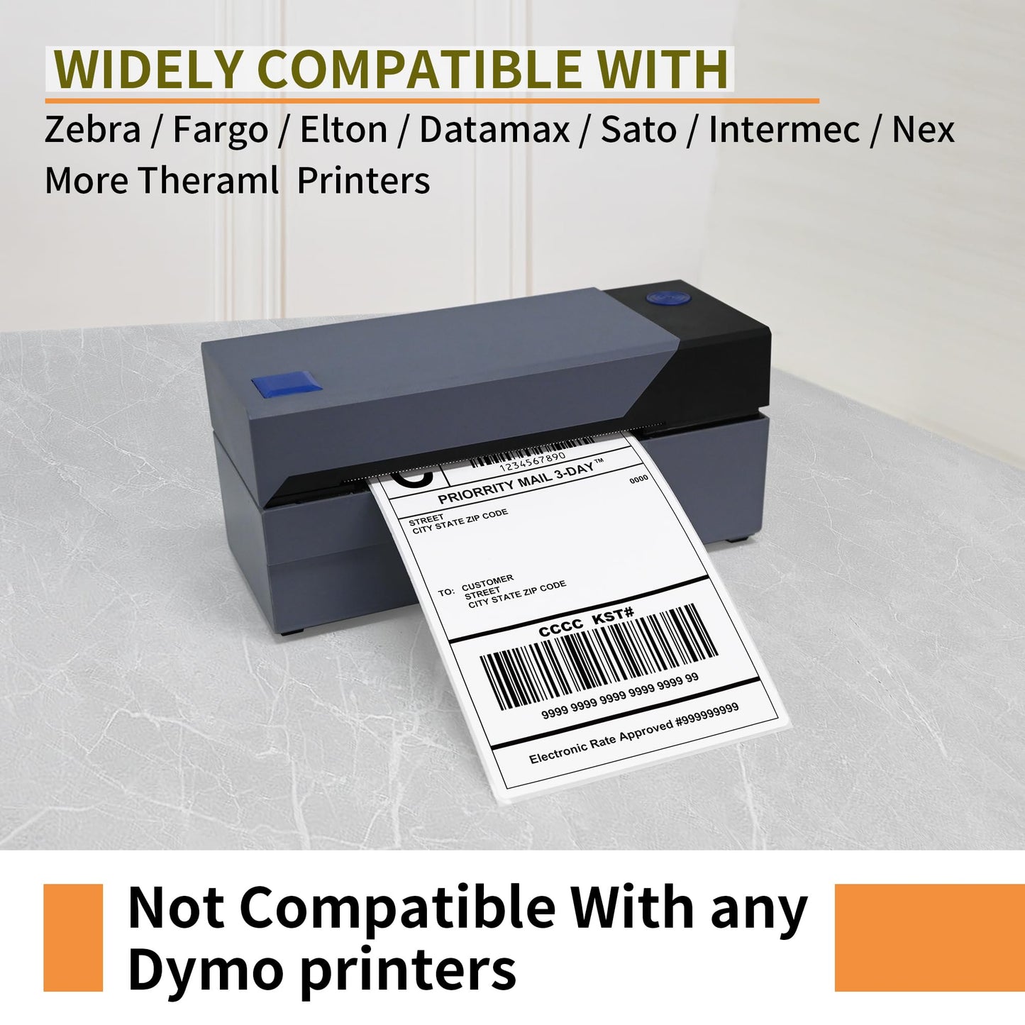 L LIKED 8000 Thermal Shipping Labels 4”x 6”in Fanfold, Permanent Adhesive, Perforated Line Labels Compatible with Direct Thermal Printings (2 Stacks, 4000 Labels/Stack)