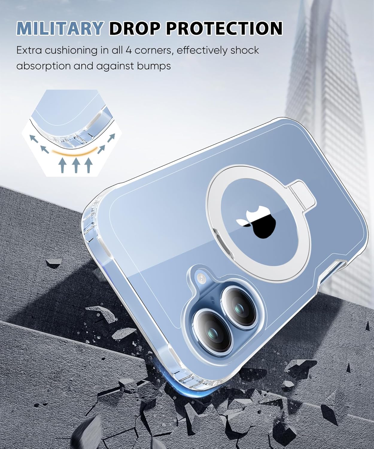 BANLEA 17 Seamless 17 6.3" Compatible with iPhone Case, Built-in Screen Protector & Stand, [Military-Grade Protection]