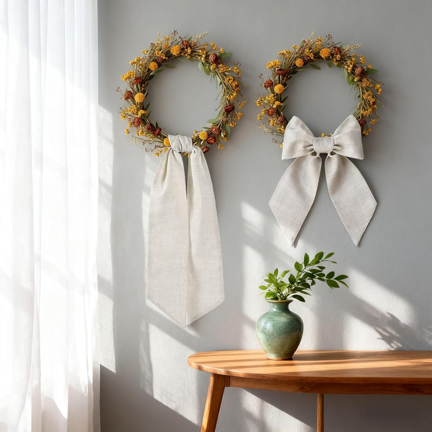 Regine Switzerland Burlap Wreath Sash - 2 Pcs Blank Accessories for Holiday & Wedding Decor