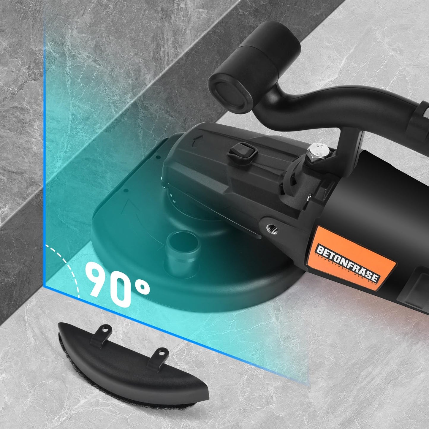 3800W Concrete Floor Grinder with Handle & Dust Shroud, 6 Speeds Control 6000RPM Concrete Floor Polisher Concrete Sander 7 Inch Concrete Surface Grinder Machine for Grinding Concrete Cement Marble