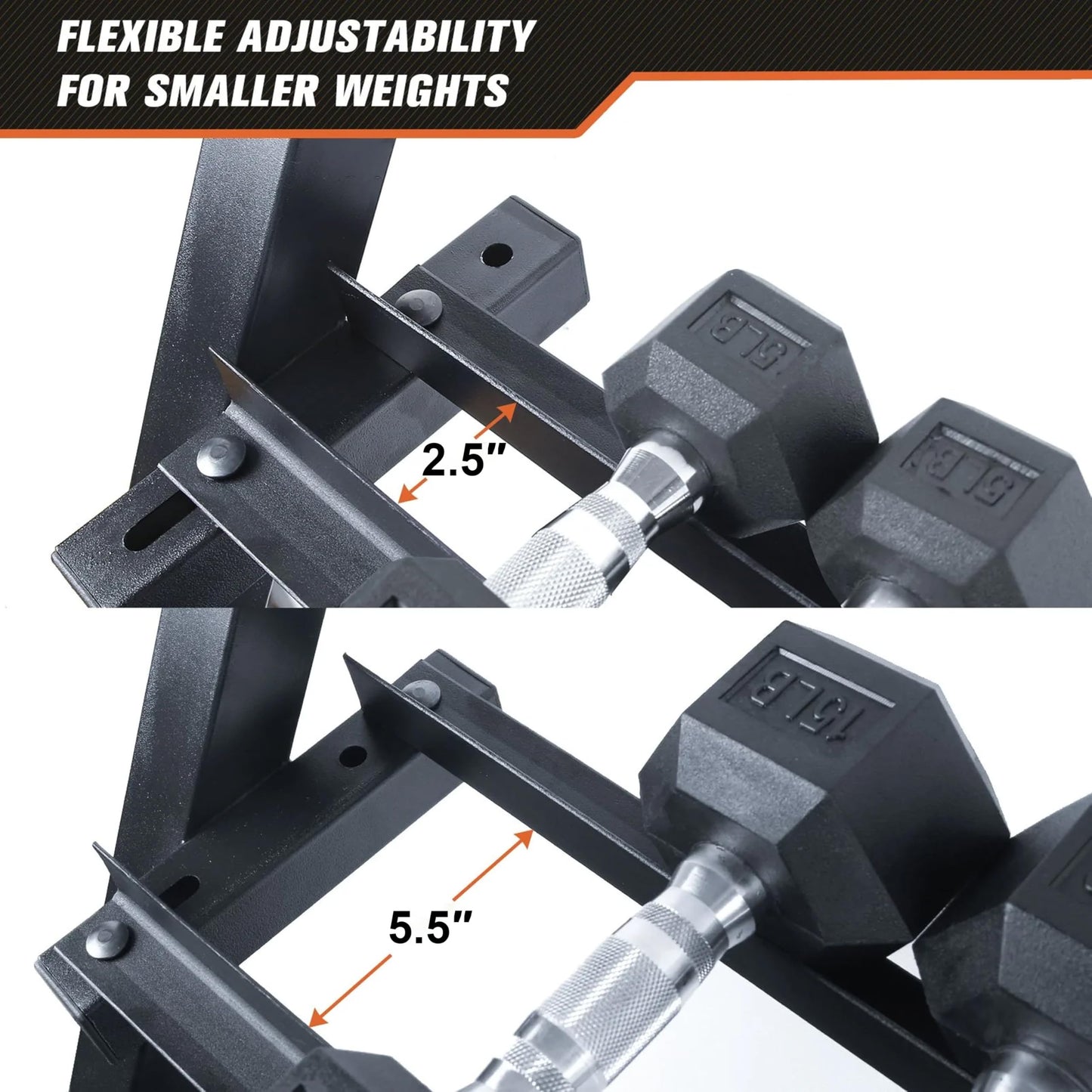 3-Tier Dumbbell Rack Multilevel Weight Storage Organizer for Home Gym, Weight Rack for Dumbbells, Kettlebells, 1200LBS(Rack Only)