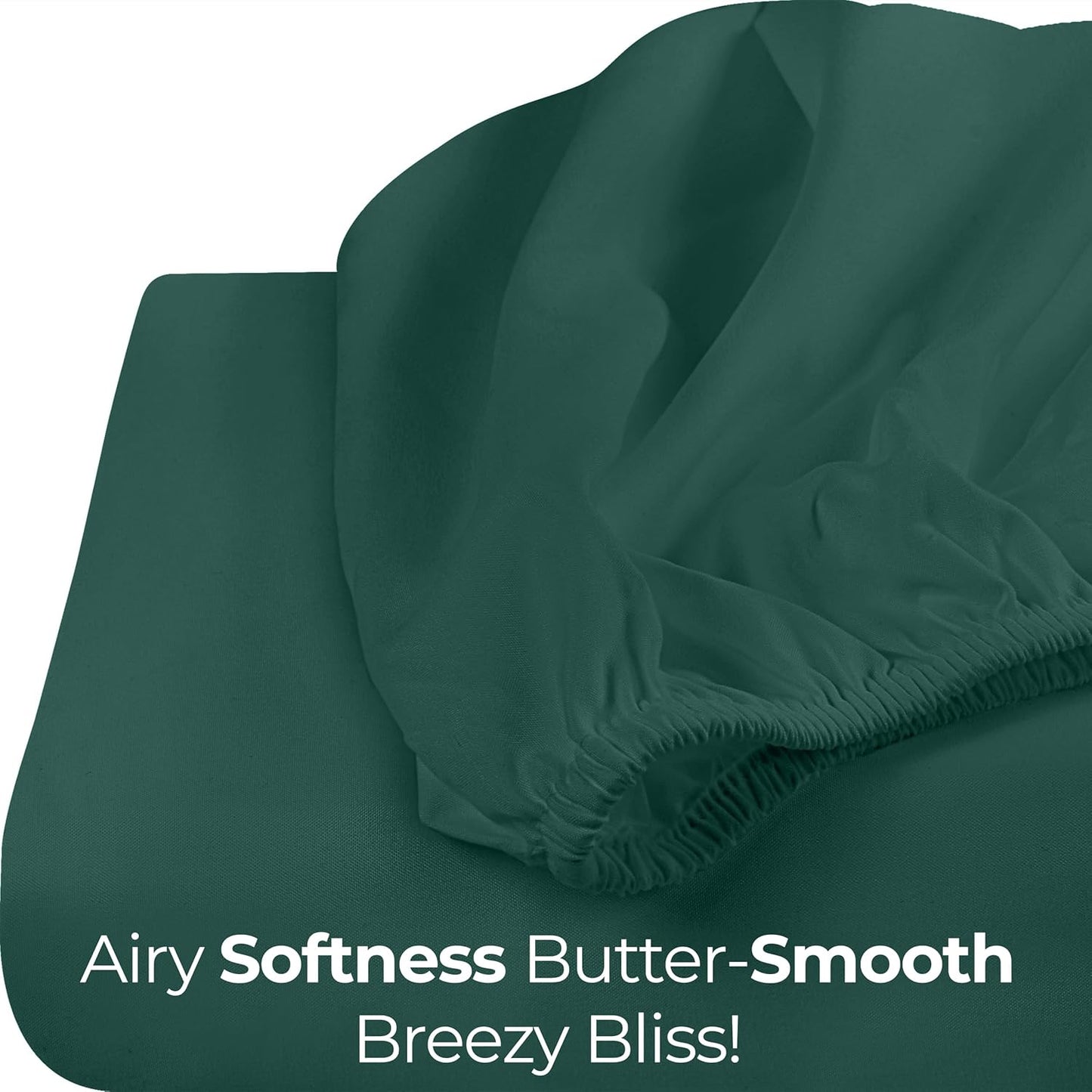 Utopia Bedding Twin Fitted Sheet - Soft Microfiber with Deep Pockets - Fade & Shrinkage Resistant | Emerald