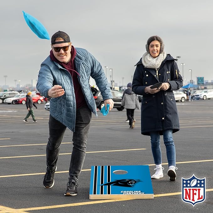 NFL 2' x 3' Solid Wood Cornhole Set with Direct Print HD Team Graphics – Great Gift for Any Football Fan! Bean Bag Toss Family Outdoor Games