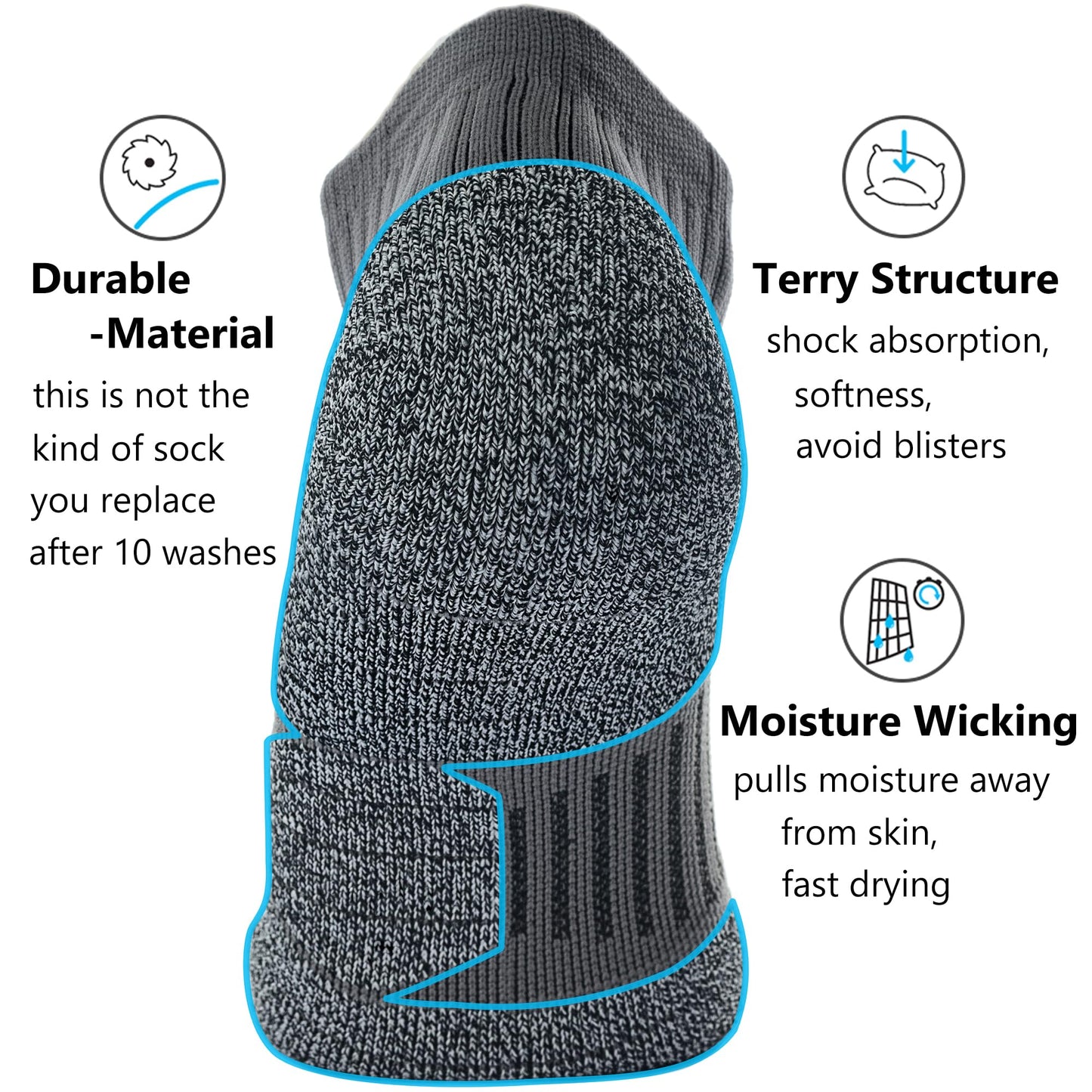 CWVLC Unisex Cushioned Compression Athletic Ankle Socks Multipack, 6-pairs Charcoal Watermelon White, S (5-7 W US/ 3.5-5.5 M US)