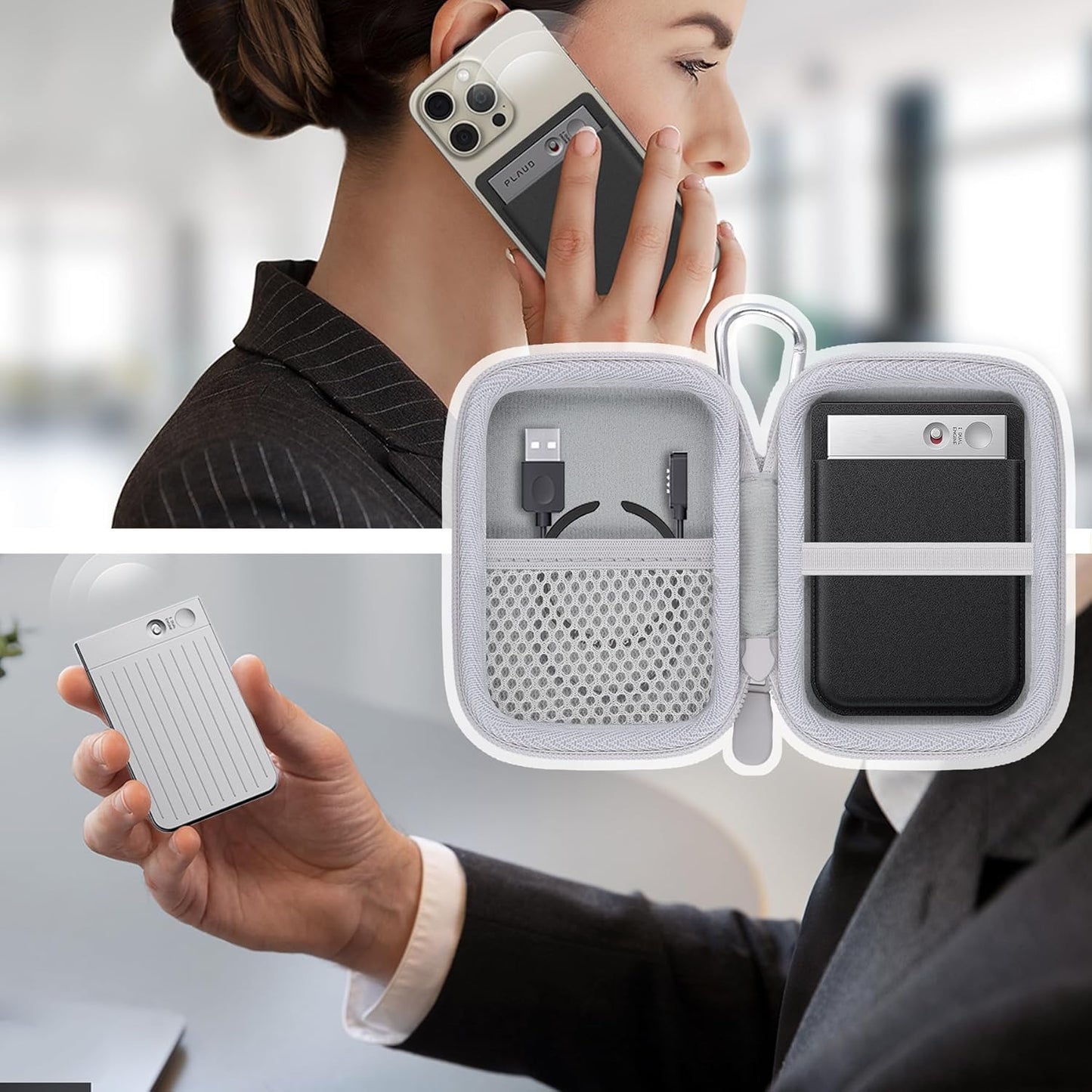 Baval Hard Carrying Travel Case for PLAUD Note/Note Pro AI Voice Recorder,Compatible with Digital Recorder and Magnetic