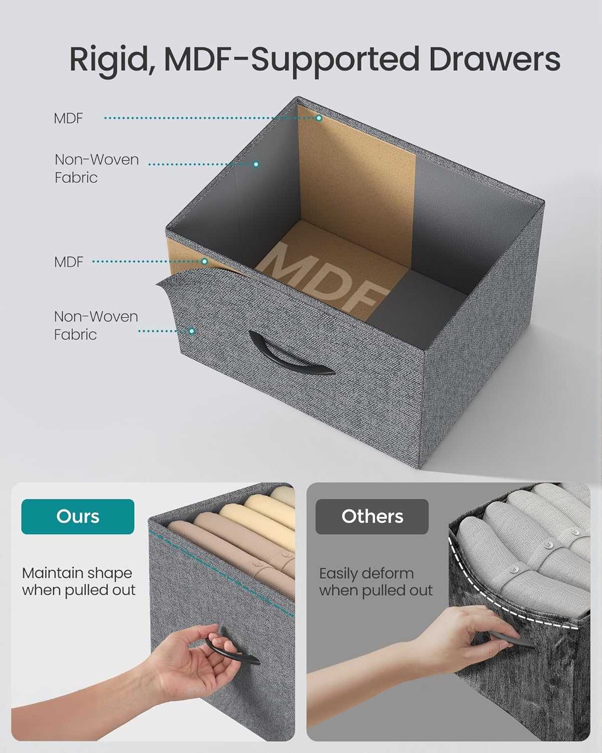SONGMICS Dresser - Modern 8-Drawer Storage Organizer Unit for Bedroom & Entryway | Slate Gray