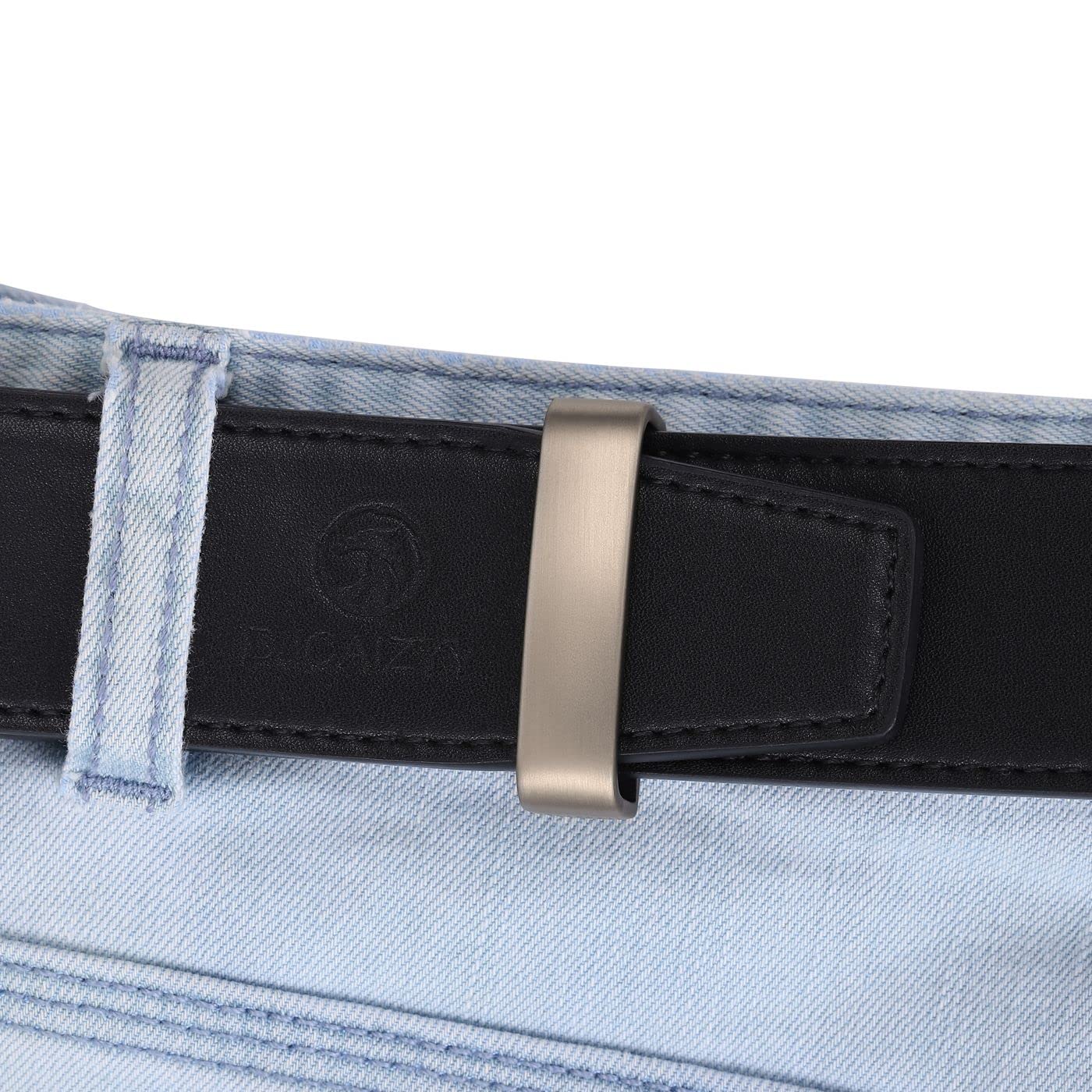 DJCAIZYY Belt Loop Keeper 1 1/2" (38mm-40mm) Grey Brushed Belt Loop Men's Belt Buckle Accessories