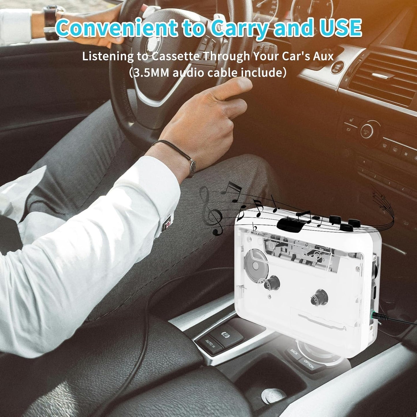 Cassette Cassette Player-Cassette MP3 Player- Clear StereoAuto Reverse Tape Tape to Converter with Tape Converter