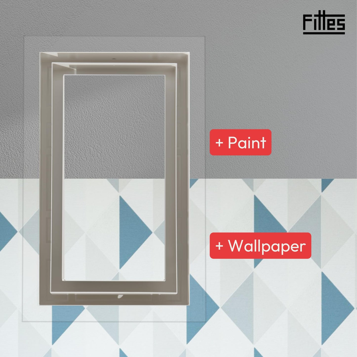 Fittes Framed Wall Vent [Luxe+], Steel HVAC Air Return Register Cover, Customizable Adjustable Increased Airflow Solution for Home or Ceiling, 15-Min DIY Setup, Damper Included – 4"x10" – White