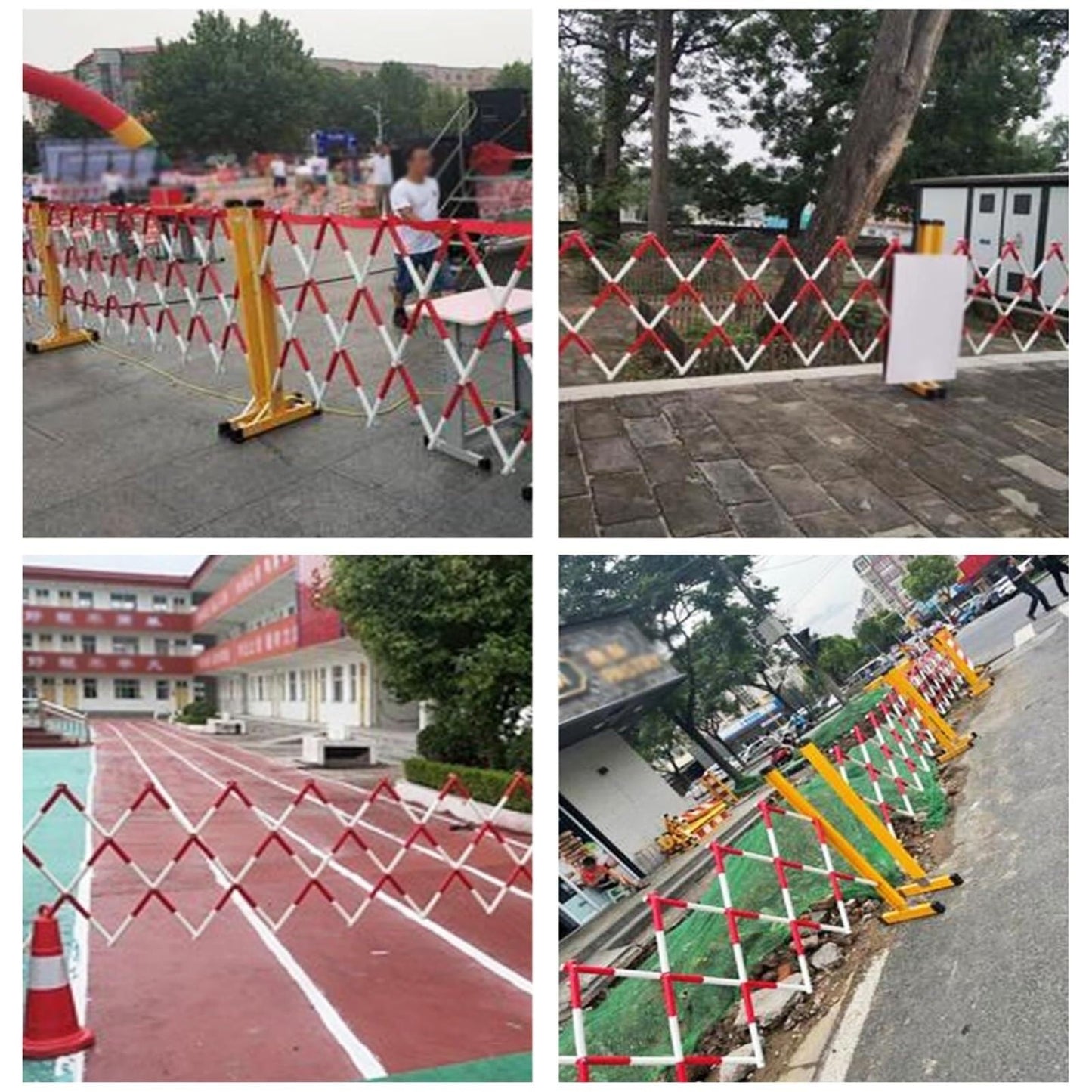 Barricade Expandable Mobile Barricade Industrial Safety Barrier Gate Outdoor Road Garage Construction Retractable(Red+White,1.2 * 2.5m)