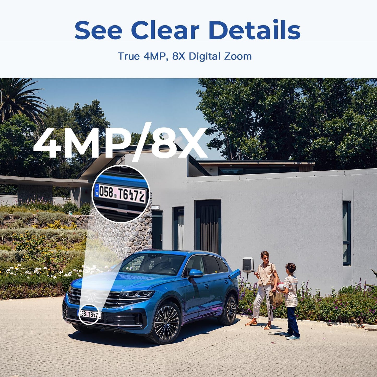 4MP 2.4g/5g 128G Cameras for Home Security with Audio and Video, Indoor Security Camera for Baby Monitor, Outdoor