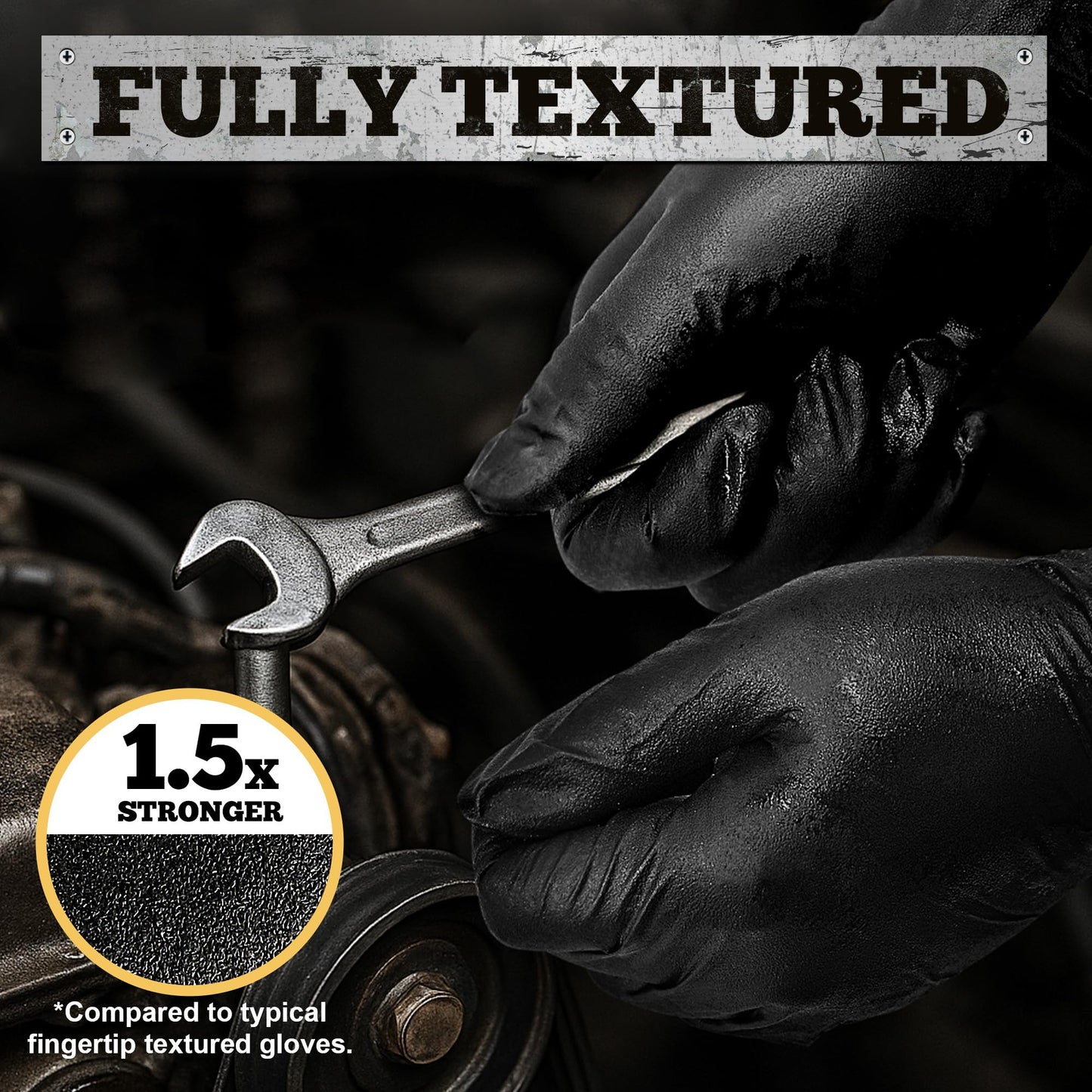 TitanFlex Heavy Duty Black Nitrile Gloves, 6-mil, Fully Textured, XXL 1000-ct Box, Mechanic Disposable Gloves, Work Gloves, Latex Free, Powder Free, Rubber Gloves for Food Prep