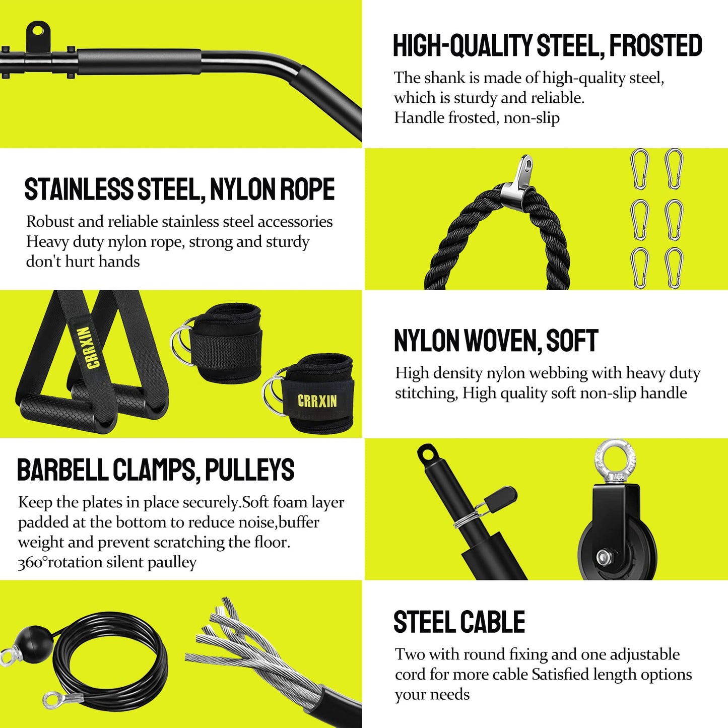 Weight Cable Pulley System Gym, Upgraded Fitness LAT and Lift Pulley System Attachments for LAT Pull Down, Biceps Curl Workout, Tricep, Home Gym Gravity Pulley System Set.