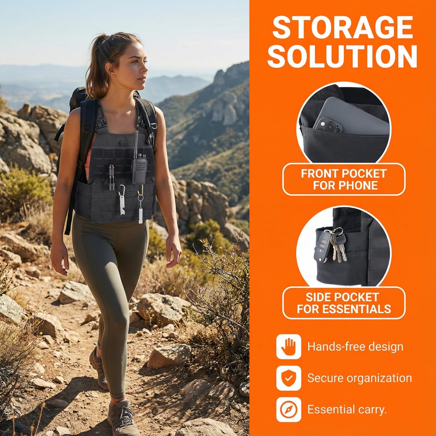 Adjustable Weighted Vest for Men & Women – Fitness Workout Vest with Removable Weights, Breathable Mesh, Secure Adjustable Straps for Running, Walking & Strength Training (Black)