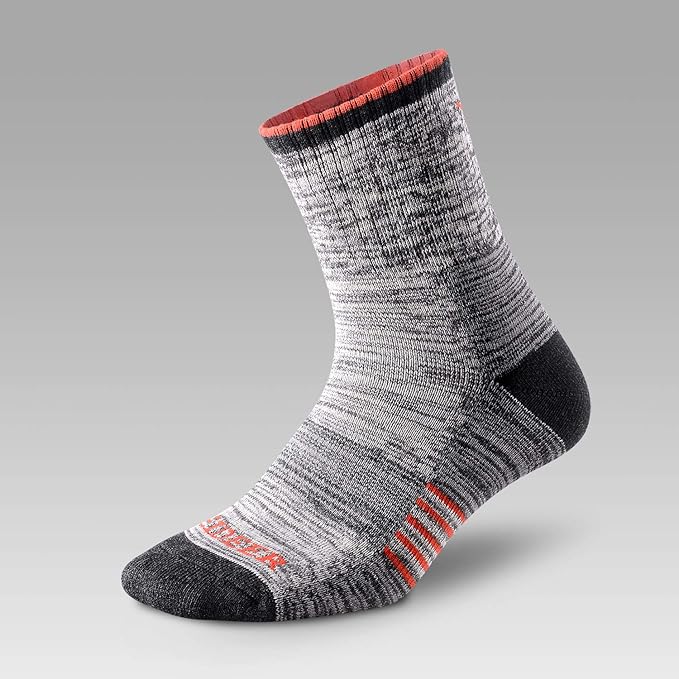 FEIDEER Men's Hiking Walking Socks, Multi-pack Wicking Cushioned Outdoor Recreation Quarter Crew Socks