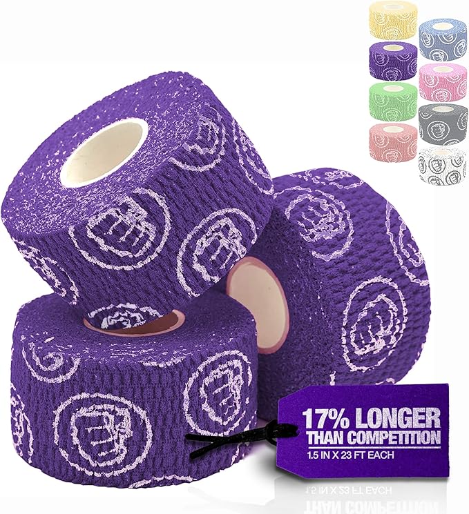 WOD Nation Flexible Hook-Grip Athletic Tape ??Easy-Tear, Sweat-Proof Thumb & Finger Strips for Weightlifting