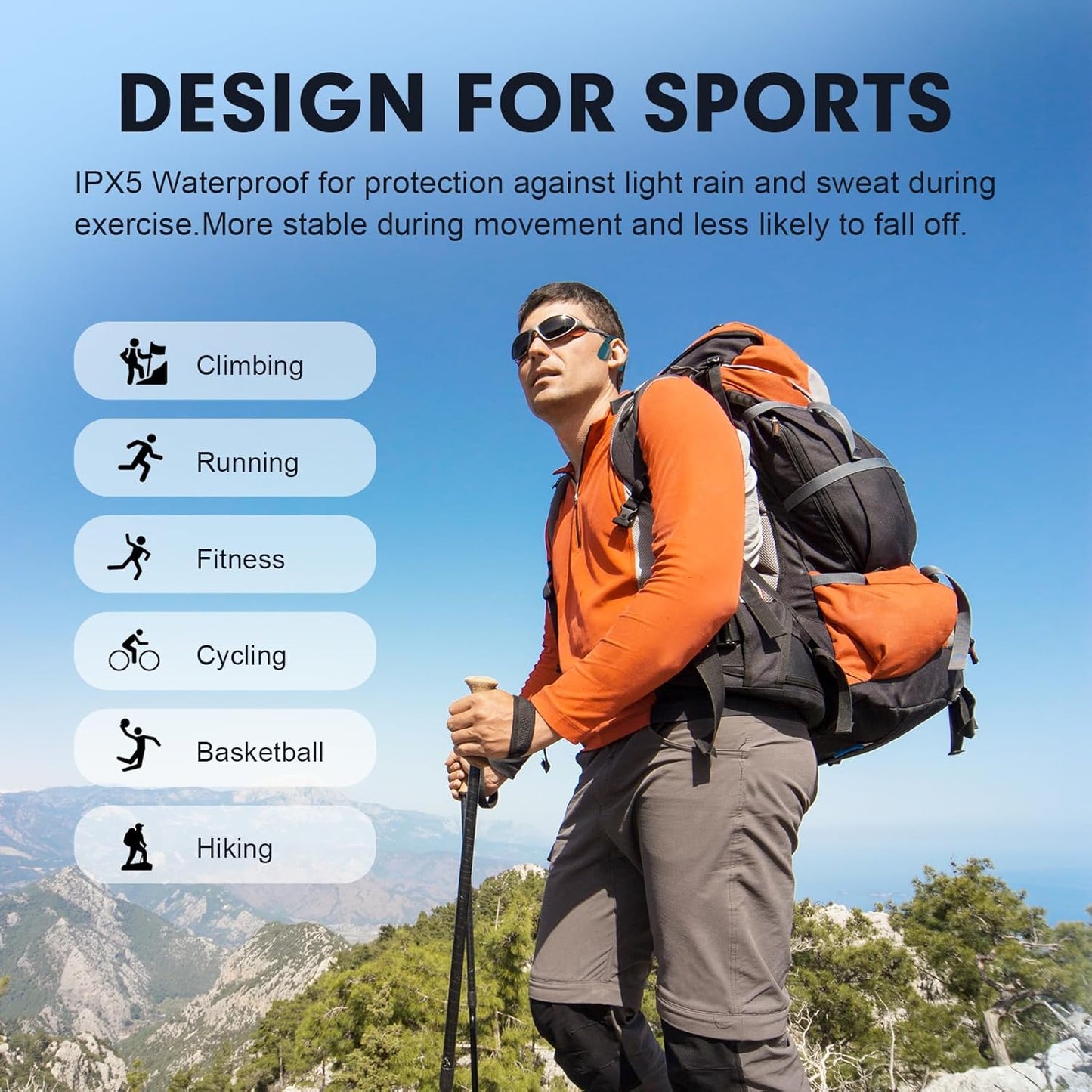 Set Bone Conduction Headphones Head Bluetooth Sport Open Ear Headphones Wireless Bluetooth Cycling Ear Bone Headphones
