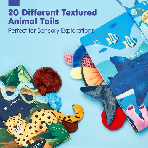 Hahaland Baby Toys - 2-Pack Crinkle Books for Infants | Soft Cloth Sensory Touch Books for 0-6 Months