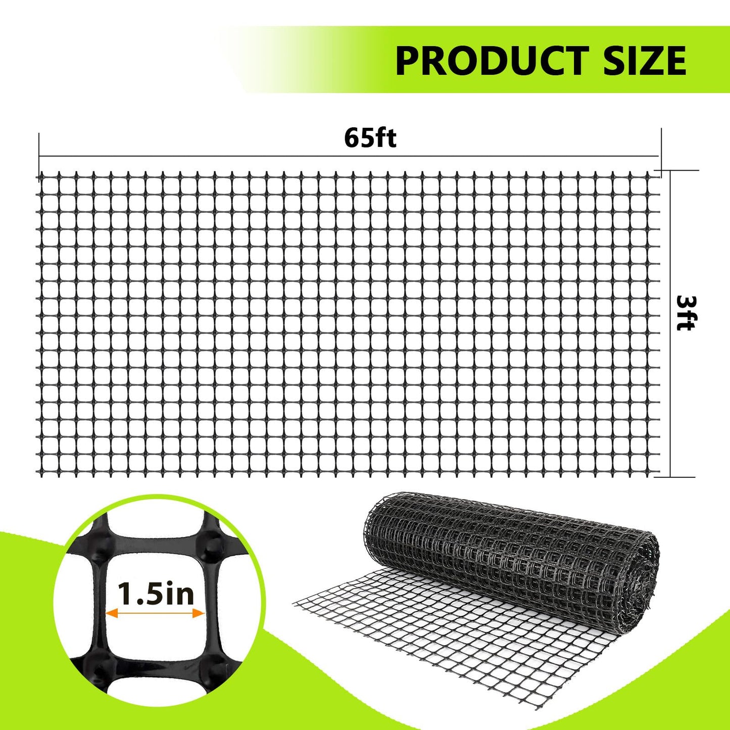 HZCGJMY 3ft x 65ft Retaining Wall Geogrid Roll, Bi-Directional Geogrid Retaining Walls Gravel Grid for Reinforcement Slope Driveway Stabilization Grids Gravel Grid Walls