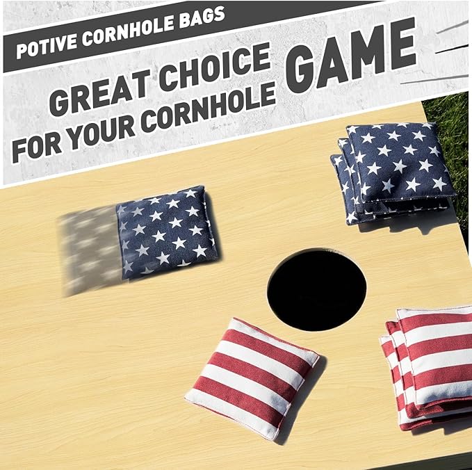 Cornhole Bags Set of 8 Regulation Corn Hole Bean Bags for Cornhole Game, Professional Weather Resistant Corn Hole Bags with Tote Bag