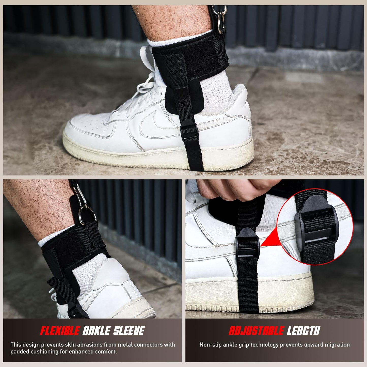 Vertical Jump Trainer with Adjustable Ankle Strap & Belt Horizontal Workout Equipment Leg Resistance Bands for Basketball Football Volleyball Training Equipment