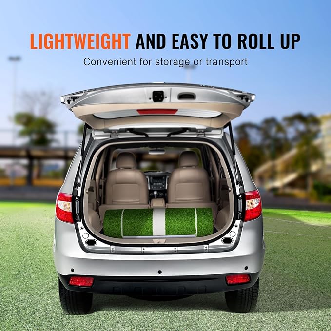 VEVOR 10x3ft Softball/Baseball Pitching Mat with Rubber Mound - Anti-Fade Turf & Anti-Slip Foam Backing, Portable Fastpitch Training Aid for Indoor/Outdoor Practice (Red/Green)
