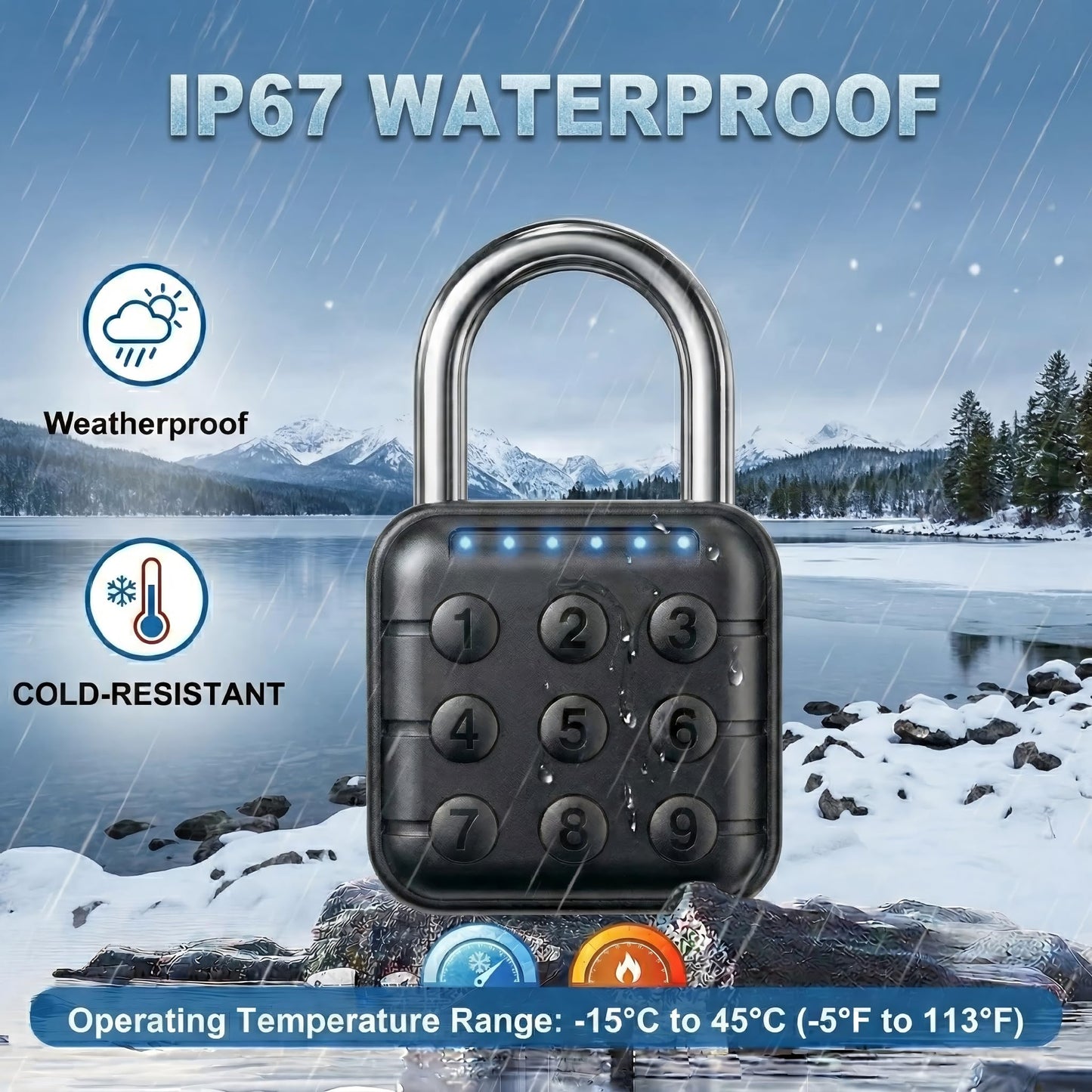 TLYITU Combination Padlock – Combination Lock with 6-Digit Code, Digital Padlock with Keyless Entry, IP67 Waterproof Zinc Alloy Lock for Locker, Gym, Travel, Outdoor, Gate (Black)
