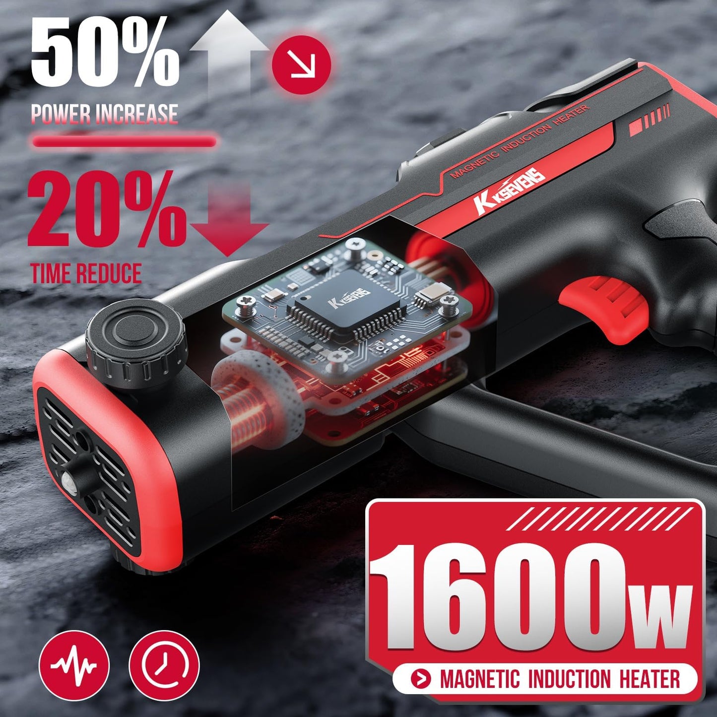 Induction Heater Bolt Removal,1600W 110V Handheld Magnetic Induction Heater Tool with 12 Coils for Rusty Screw Removing,Red