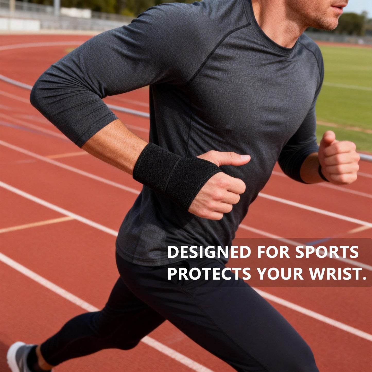 Ovyuzhen Wrist Support Brace Sports Exercise Training Hand Protector Neoprene Wrist Wraps with Thumb Loops -Suitable for Both Right and Left Hands