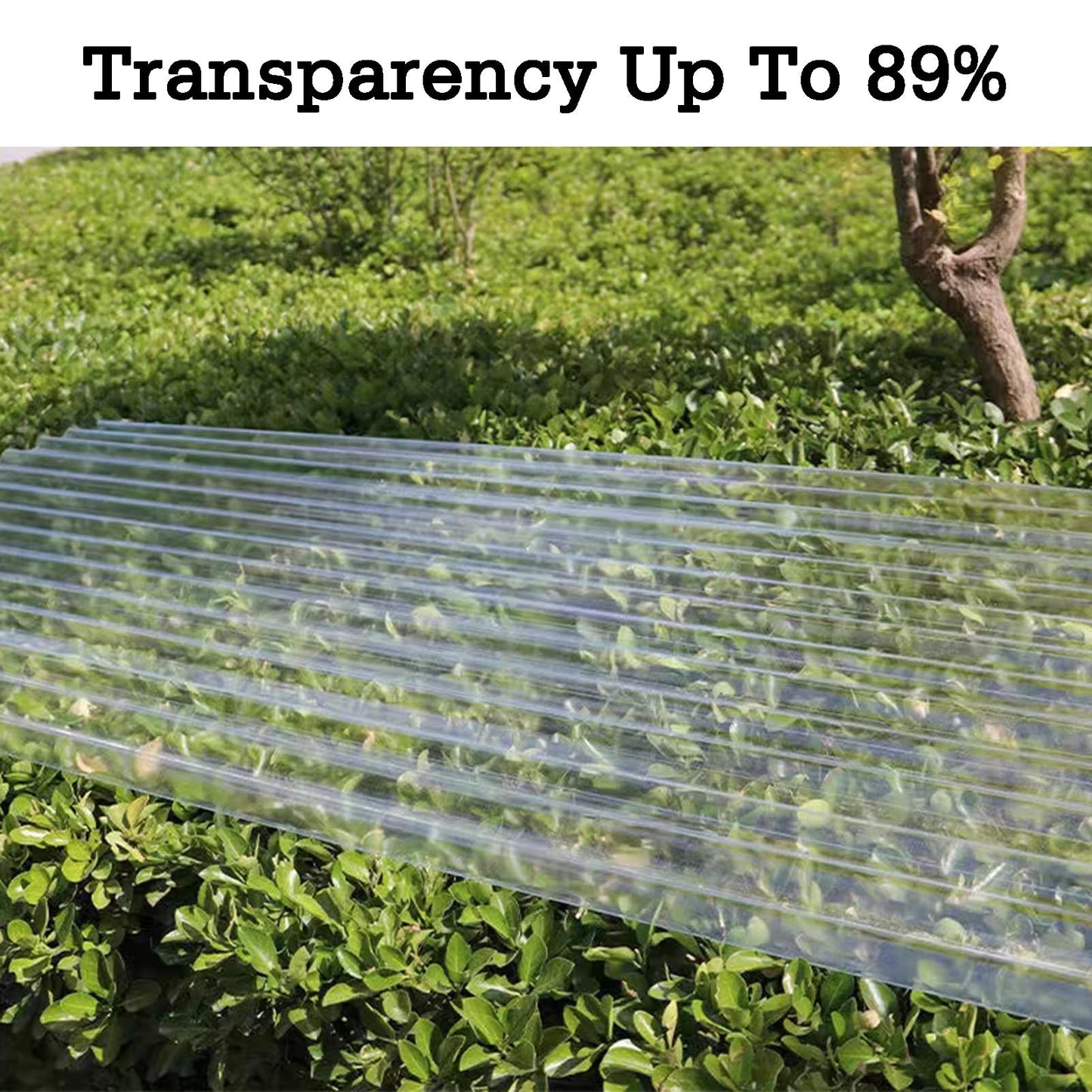 Translucent Roof Panel,Polycarbonate Alternative,Industrial Skylight,for Daylighting and Outdoor Courtyards Parking Use(100cm-5 Pieces,0.12cm)