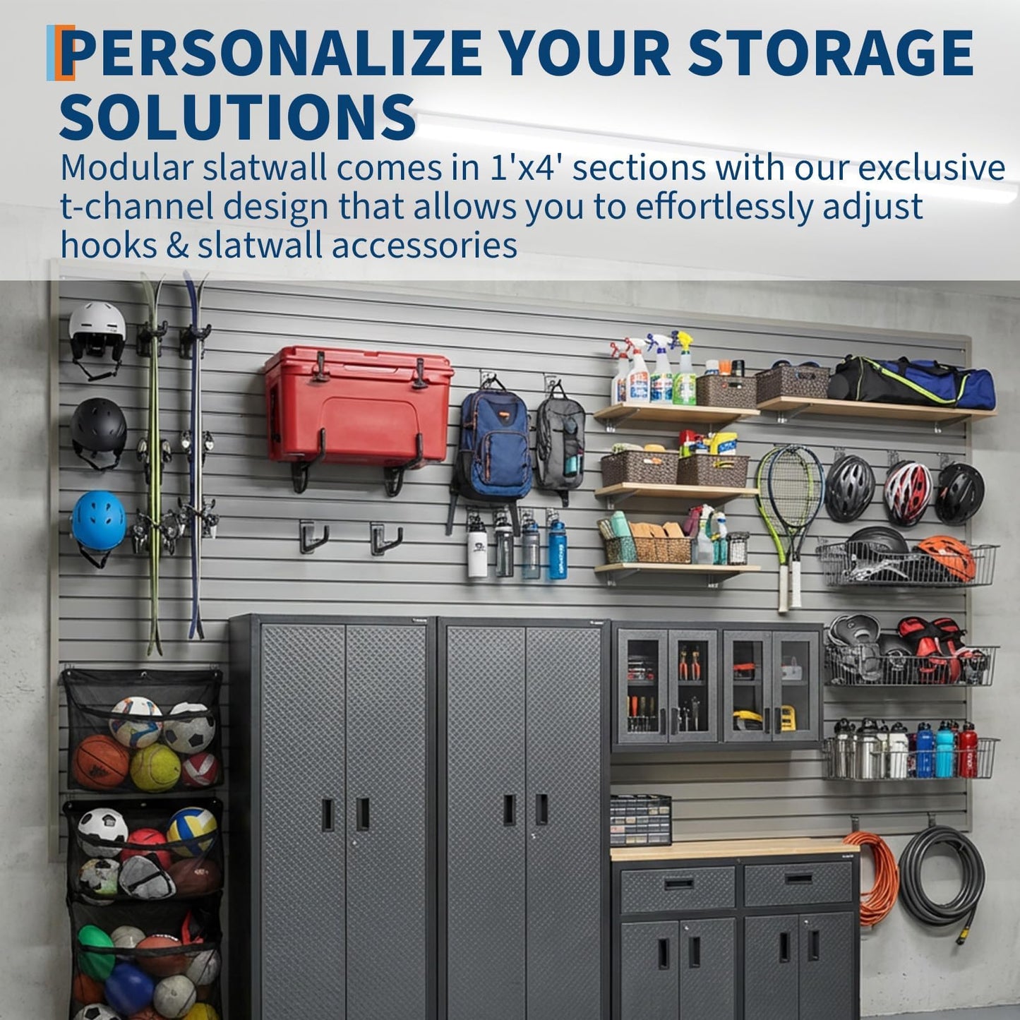 4'X8' PVC Slat Wall Paneling, Slat Wall Paneling Garage Wall Organizer, Heavy Duty PVC Garage Slatwall Storage Systems for Workshop Storage