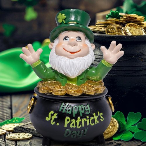 Hodao St. Patrick's Day Gnome Decoration - Handmade Irish Elf Figurine | Luck & Green Decor for Home