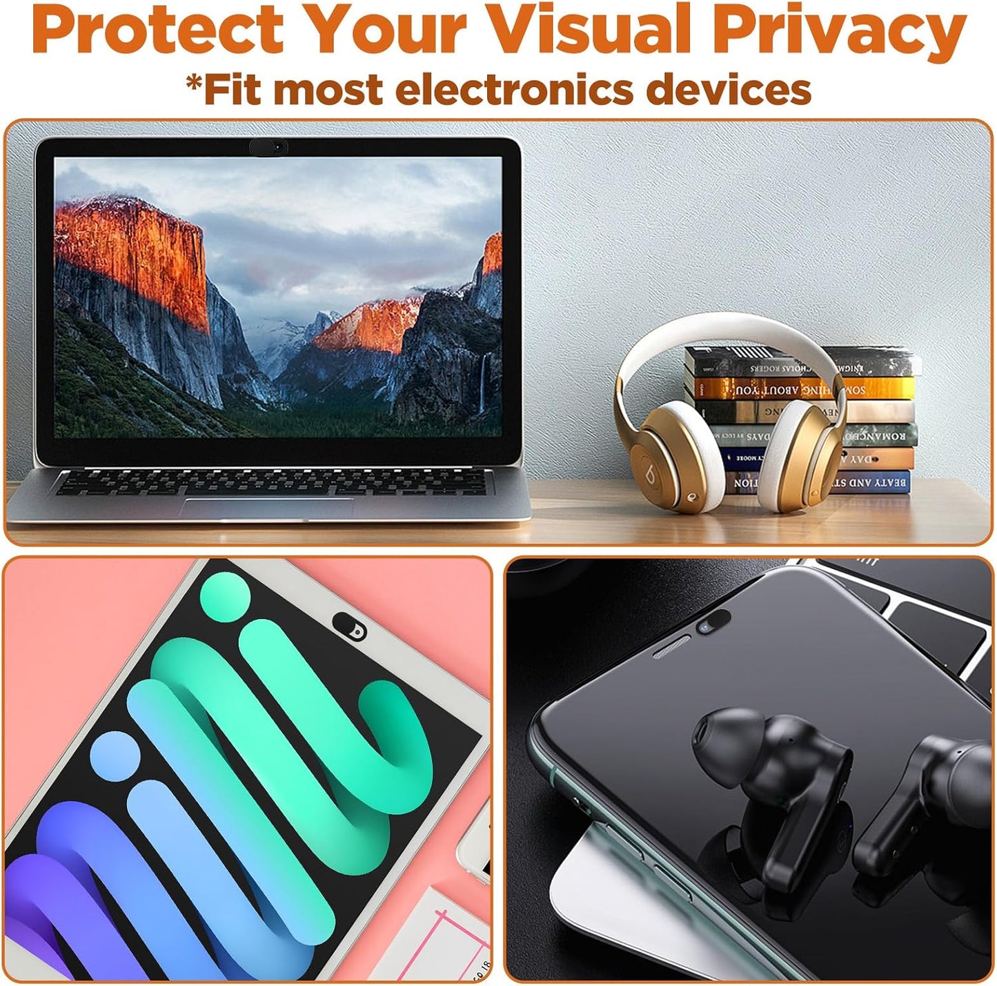 FNANJWQ 64Pcs Webcam Cover, Ultra Thin Laptop Camera Cover Slide for Laptop/Cell Phone/PC/Tablet PC Accessories Camera