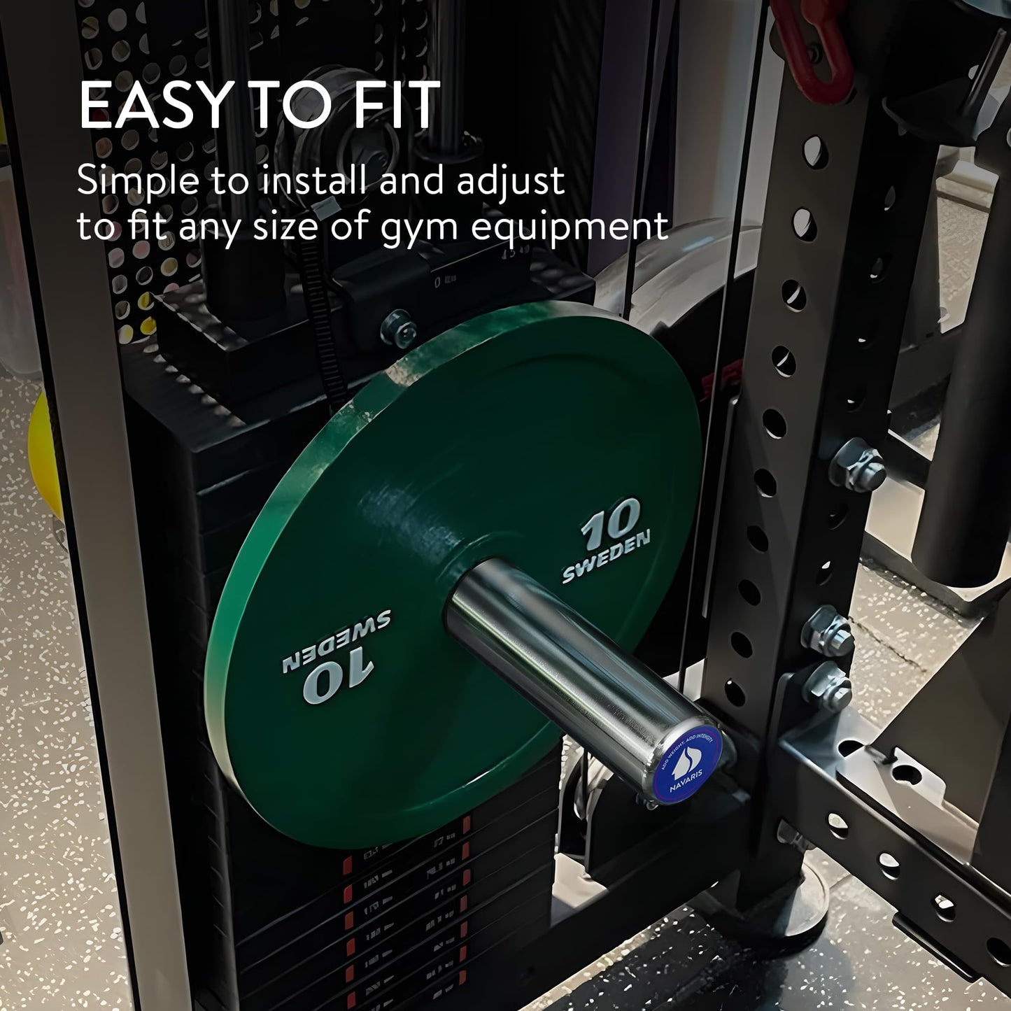 Navaris Gym Pin Extender - Ø 10 mm - Weight Stack Extender for Cable Machine - Durable & Long Steel Lifting Pin - Fitness Equipment for Gym or Home Training