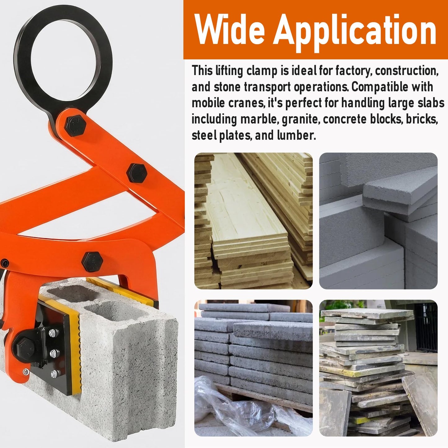 CHENNTAI Heavy Duty Lifting Clamp, 320kg Capacity Manganese Steel Plate & Beam Lifter, 0-65mm Jaw Opening for Industrial, Construction, Warehouse Material Handling