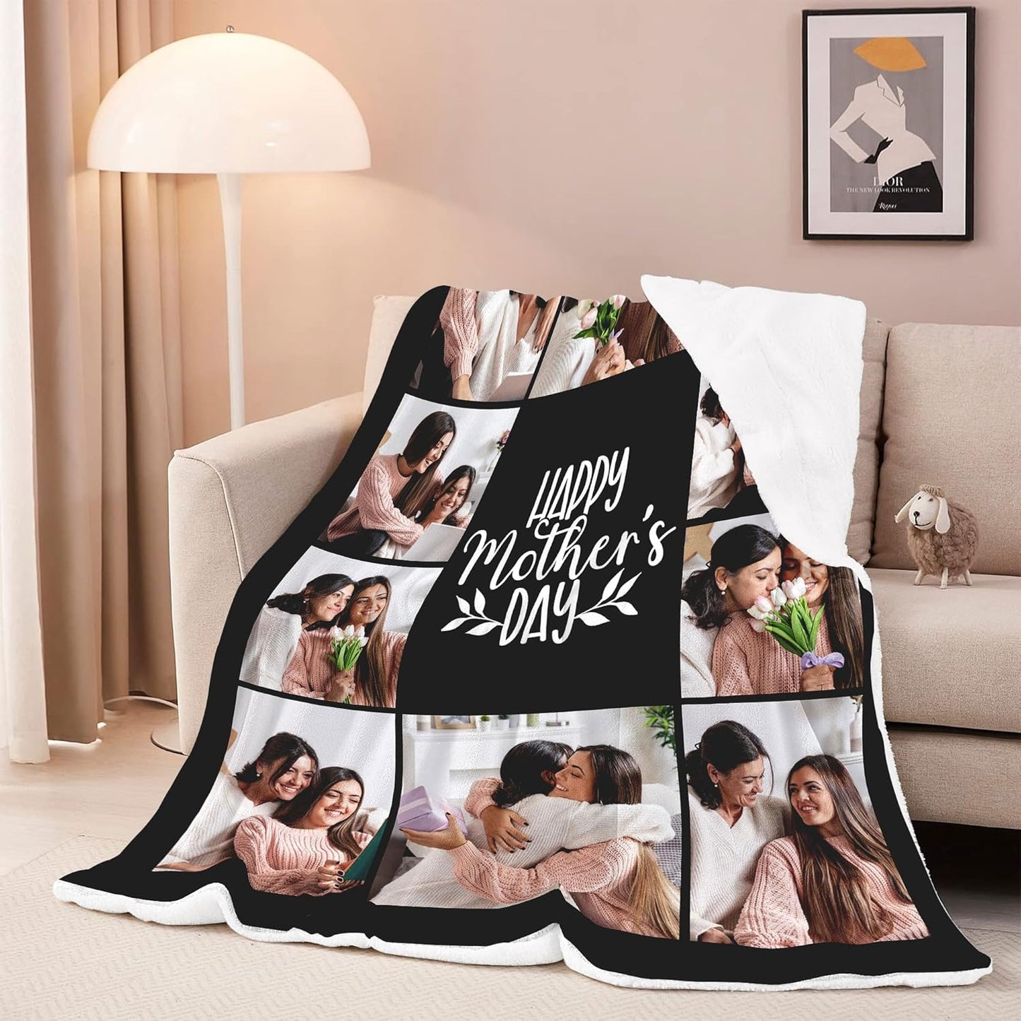 Regine Switzerland Personalized Photo Blanket - Custom Mother's Day Gift for Mom | Ships Next Day, Printed in USA