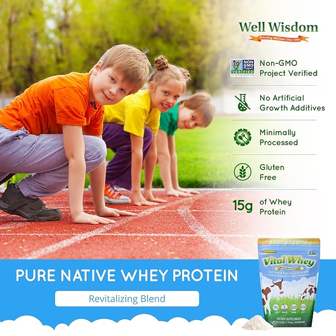 Grass-Fed Whey Protein Powder for Immune Vitality, Natural Flavor 600g (30 Servings), 15g Protein Per Serve, Vital Whey, Clean Holistic, Wellness Nutrition