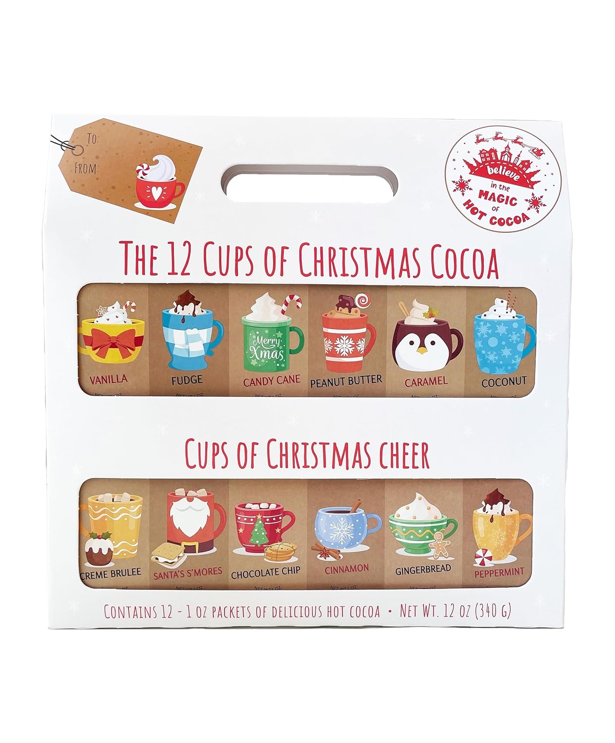 Skiennix Christmas Coffee & Hot Chocolate Gift - 12 Varieties Advent Calendar for Kids & Adults