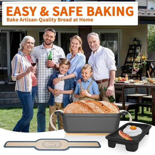 Cast Iron Combo Cooker by [Brand Name] - 2.5QT Pre-Seasoned Dutch Oven & Grill Pan | Versatile 2-in-1 Skillet for Baking & Searing