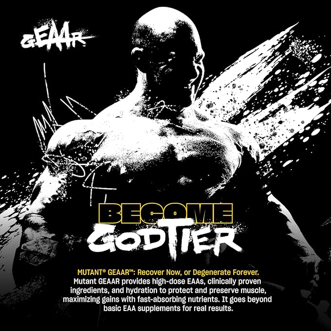Mutant GEAAR - 9.4g of EAA Powder + Arginine, 7g BCAAs, 4g Leucine, Electrolytes, Coconut Water, 30 Servings (Orange Rush)