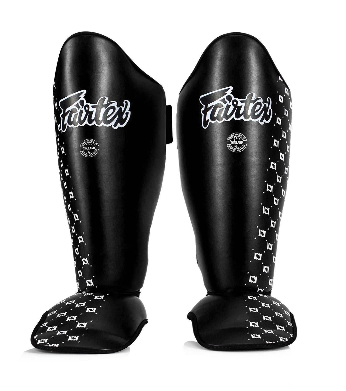 Fairtex SP5 Muay Thai Shin Guards for Men, Women, Kids | Shinguards are Premium, Lightweight & Durable | Extended Protection to Avoid shin splints During Training or Sparring - Medium,Black