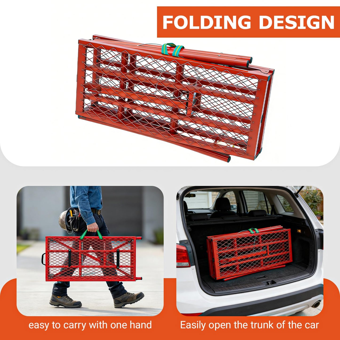 Foldable Scaffolding Platform, 70.8x15.7x36.2-62 Inch Portable Work Platform, 770 Lbs Adjustable Height Industrial Step Ladders, Perfect for RV Cleaning, Home Painting and Reaching High Places