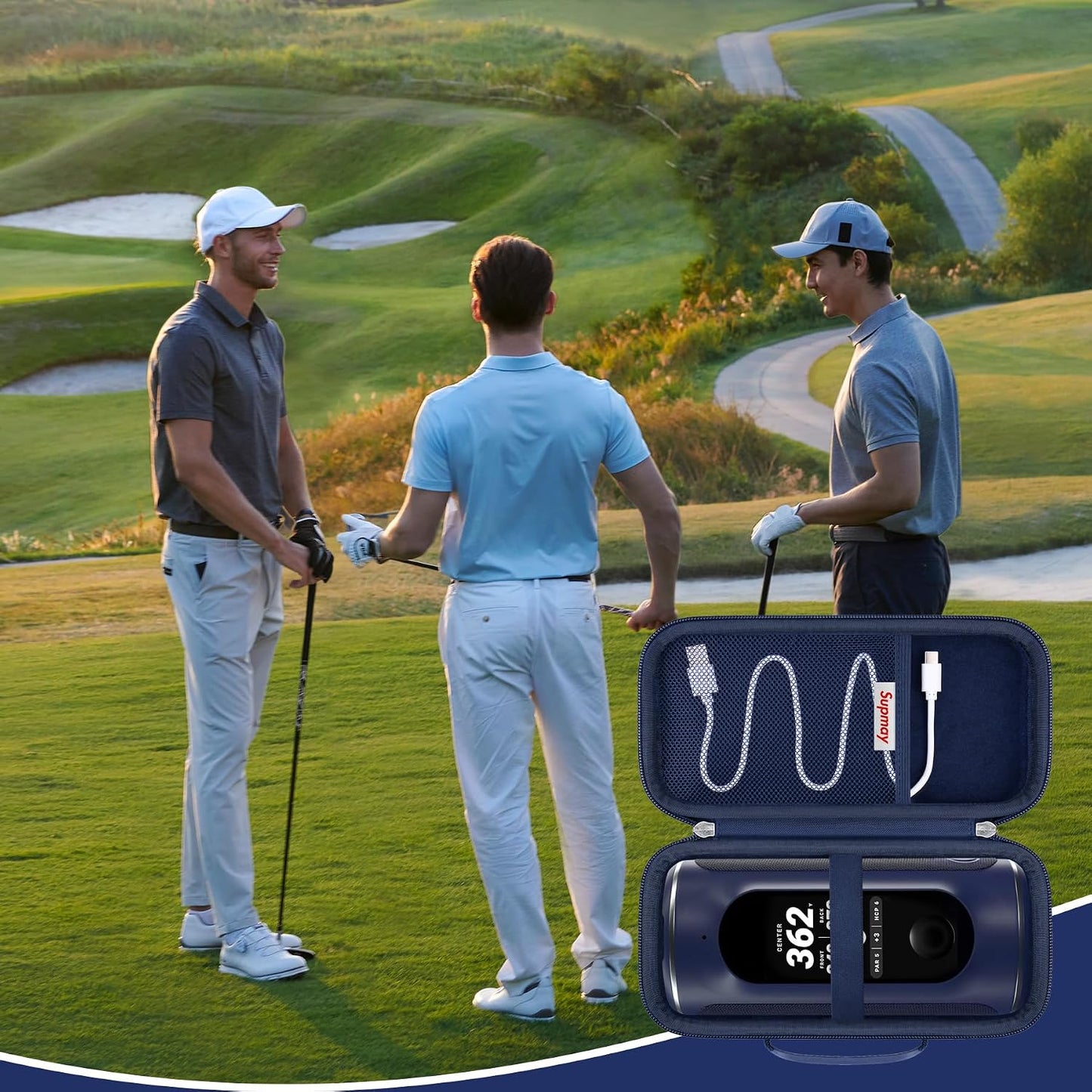 Supmay Hard Carrying Case for Blue Tees Golf Player+ / Golf Player Pro GPS Speaker with Touch Screen Display, GPS