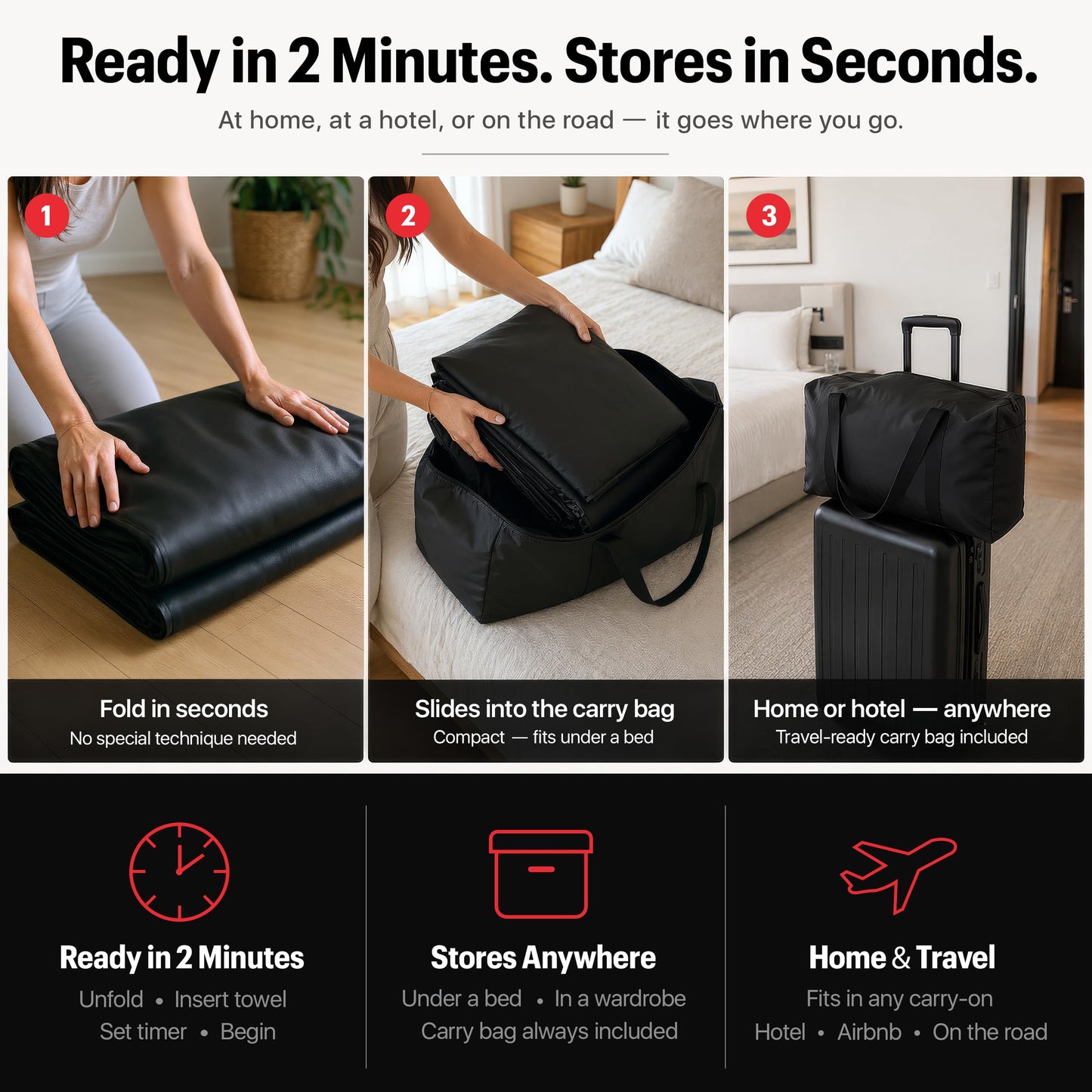 REVIIV Portable Infrared Sauna Blanket for Home — True Carbon-Fiber Far Infrared, Low EMF, Insert Towel & Sauna Bag Included, | Full Body Detox, Muscle Recovery & Relaxation | 85–185°F