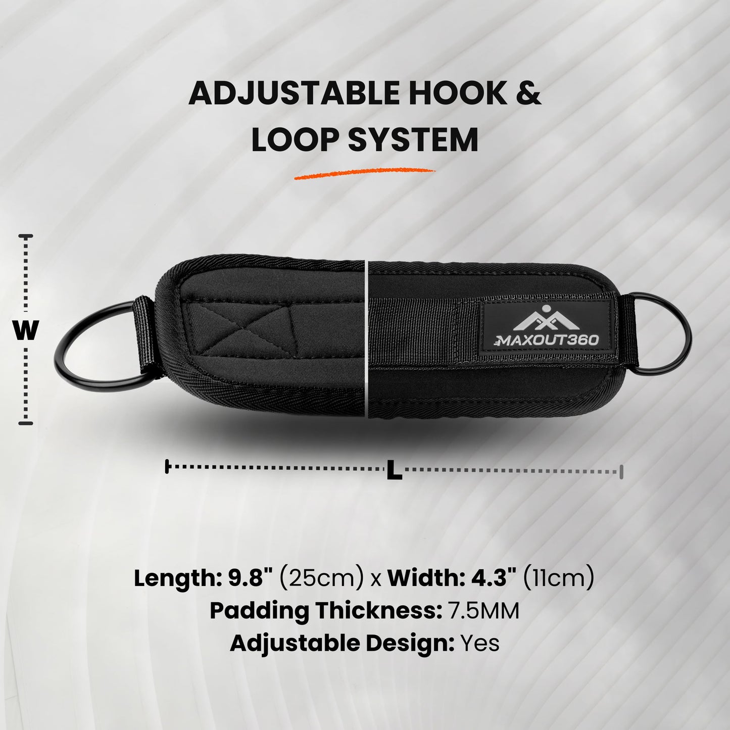 MaxOut360 Gym Ankle Straps for Cable Machines, Thick Padded Ankle Cuff Cable Attachment for Booty Workouts, Kickbacks, Hip Abductors, Lower Body Exercises, Black Pair