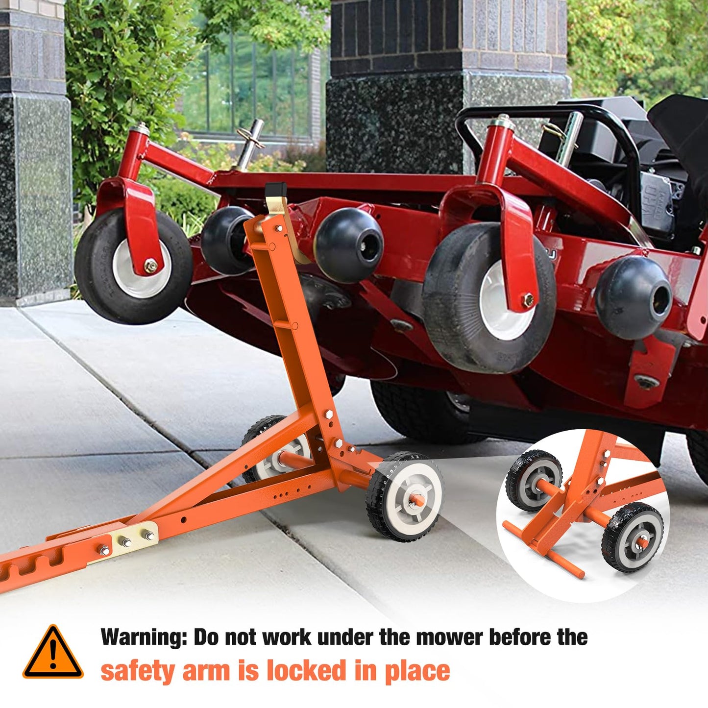 Heavy-Duty Commercial or Push Mower Jack, Lawn Mower Lift and Zero Turn Mower Lift that Lift Up to 800 lbs, for the Zero Turn Mower and Lawn Mower, Safer Blade Change, Foldable & Portable