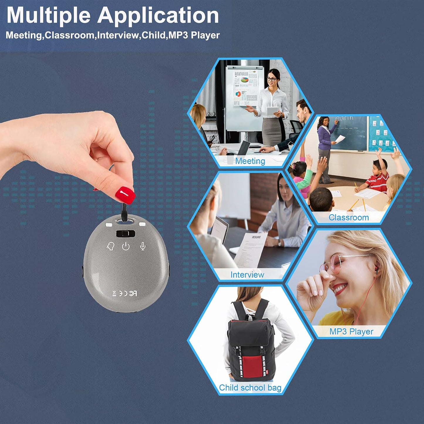 eoqo 8GB Digital Voice Recorders, Small Voice Activated Recorder Audio Recorder Mini Portable Dictaphone