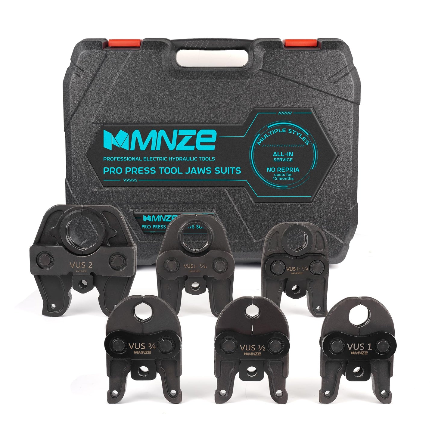 MMNZE 6 PCS Standard ProPress Jaws Kit, 1/2", 3/4", 1",1-1/2", 1-1/4", 2", Pro Press Jaws, Compatible with Standard ProPress Tools
