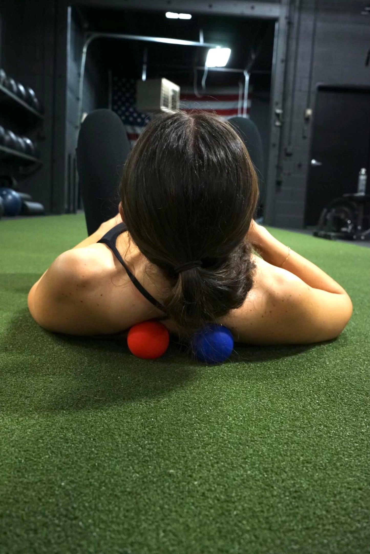GolgiStim Lacrosse Massage Balls for Trigger Point Therapy, Muscle Knots, Yoga, Myofascial Release - Contains Pair of 2 Balls and Mesh Carrying Bag (Red and Blue)